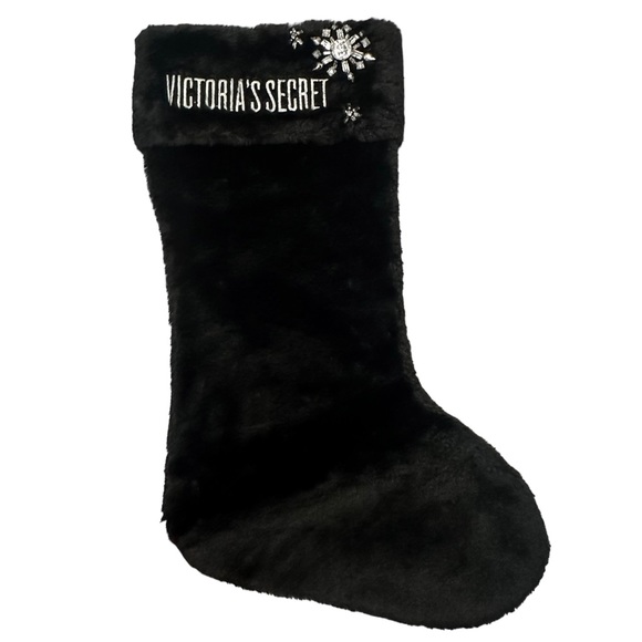 🎄 Stocking 18.5” Plush Victoria’s Secret Black - Picture 1 of 7
